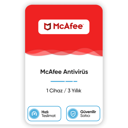 McAfee LiveSafe Antivirüs – 1 Yıllık